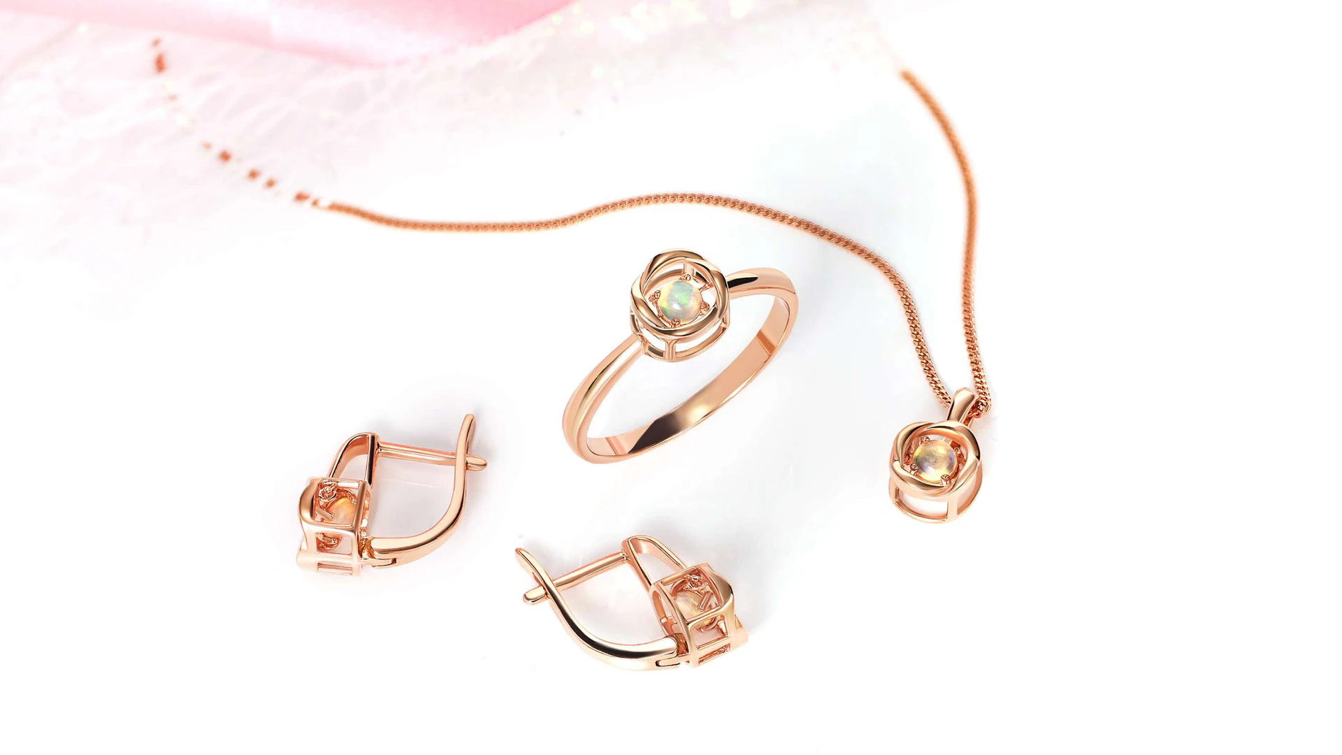 Set perhiasan emas rose gold elegan